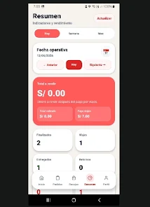 Captura oficial Android de resumen operativo de Guerreros Courier